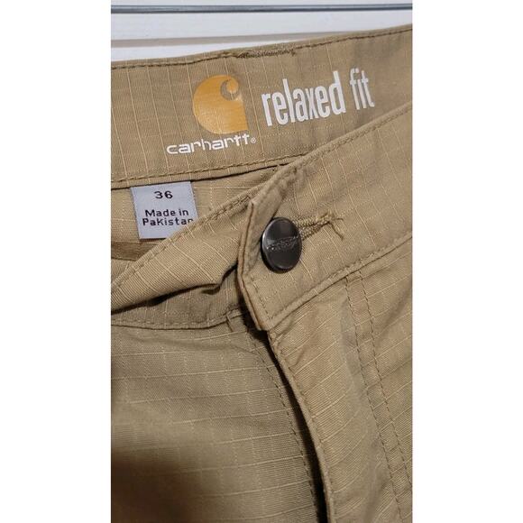 Carhartt Size 36 Mens Tan Stretch Canvas Relaxed Fit Utility Work Shorts - Picture 2 of 5